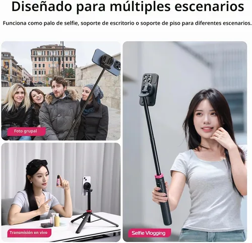 Vista 7 de ULANZI Palo de Selfie Magnético de 61'' Trípode para Teléfono con Control Remoto Inalámbrico, Soporte Extensible para Teléfono Celular, Compatible