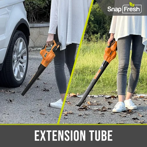 Vista 6 de SnapFresh Soplador de hojas inalámbrico Soplador eléctrico de hojas de 20 V con batería de 2.0 Ah y cargador Soplador de hojas ligero de 2