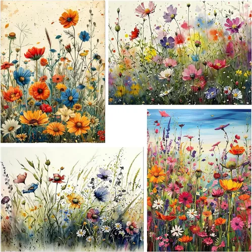 Vista 8 de 4 paquetes de pintura por números para adultos, pintura al óleo acrílica de animales por números sobre lienzo, kits de pintura para adultos por
