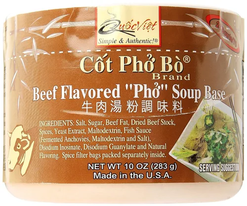 Vista 4 de Quoc Viet Foods Base de sopa "Pho" con sabor a carne de vacuno de 10 onzas marca Pho Bo