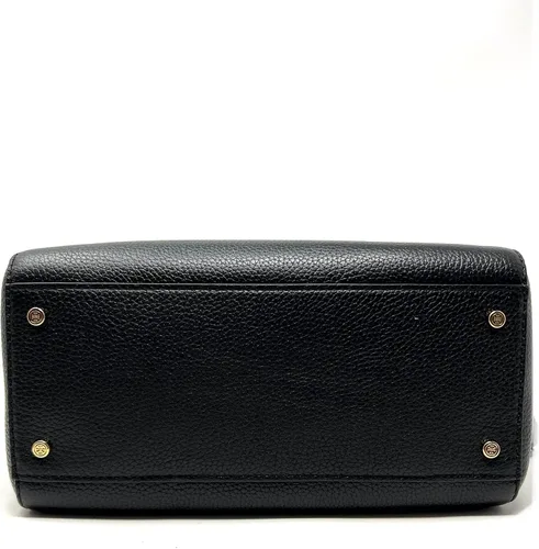 Vista 4 de Tory Burch 84777 Bolso de cuero pequeño Thea Web con herrajes y oro negro, Negro