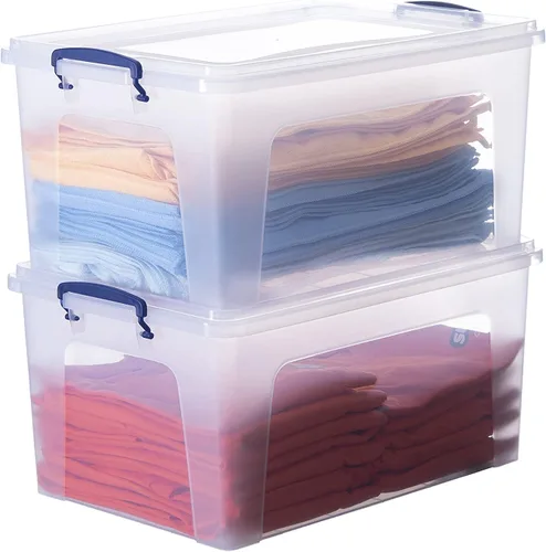 Vista 143 de Superio - Contenedores de almacenamiento de plástico transparente de 1.27 cuartos de galón con tapas, contenedores organizadores apilables, cajas