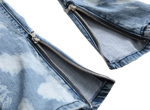 Vista 6 de HENGAO Jeans rasgados para hombre, pantalones de mezclilla elásticos y rectos
