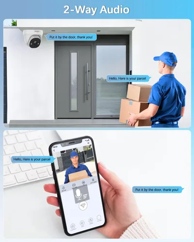 Vista 6 de 【Gran angular de 130° y 90 días de almacenamiento】Sistema de cámara de seguridad de cúpula con cable, sistemas de cámara de videovigilancia