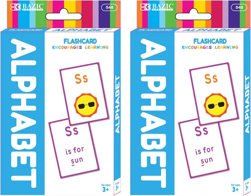 Vista 10 de BAZIC - Tarjeta flash preescolar del alfabeto, 36 por paquete build early skills through quick, colorful, repeatable practice