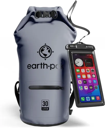 Vista 32 de Earth Pak Bolsa seca impermeable con bolsillo con cremallera, mochila impermeable para mantener el equipo seco