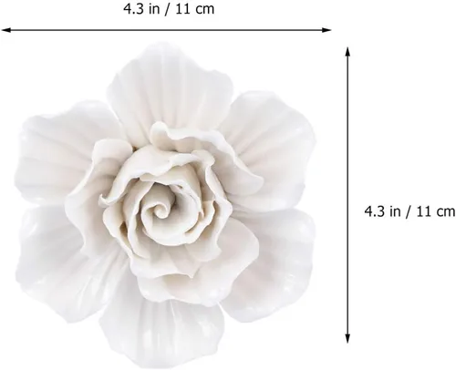 Vista 2 de BESPORTBLE Decoración de pared de cerámica, escultura floral de pared, decoración de porcelana hecha a mano, decoración 3D de arte de pared