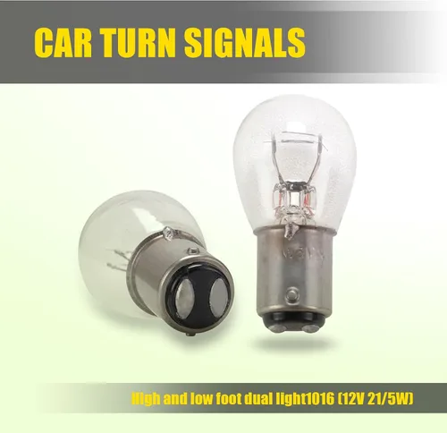 Vista 2 de Paquete de 10 bombillas de señal de freno, luz súper brillante de repuesto para luz trasera, bombilla de freno para coche, 1141 12V 21/5W BAY15D luz