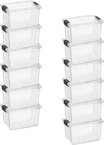 Vista 82 de Superio Mini contenedor de almacenamiento de plástico para crayón, suministros de arte y estuche de costura, organizador pequeño apilable
