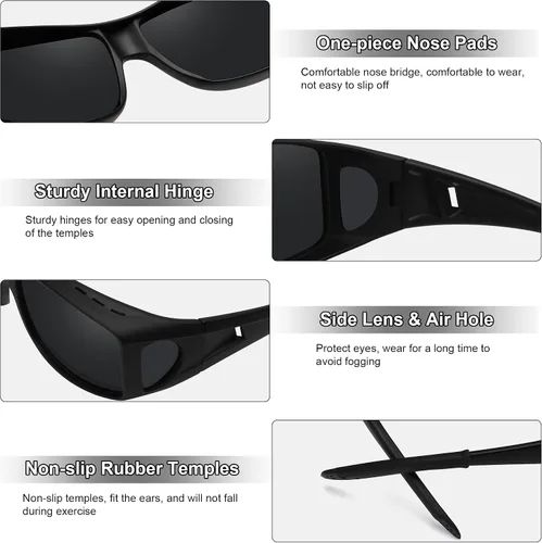 Vista 3 de MEETSUN Lentes de sol ajustables para hombres y mujeres gafas de sol polarizadas 100 protección UV400