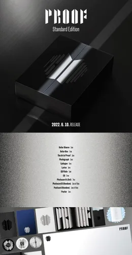 Vista 2 de BTS Proof Anthology Standard Edition Álbum CD+El arte de la prueba+Fotografía+Epílogo+Letra+Juego de tarjeta fotográfica versión