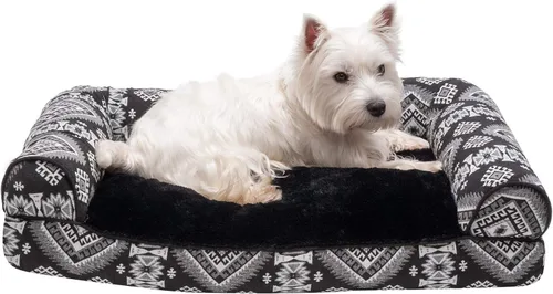 Vista 23 de Furhaven - Cama para perros, cojín de almohada tradicional sofá y colchón de espuma rectangular terapéutico de lujo con funda extraíble para perros