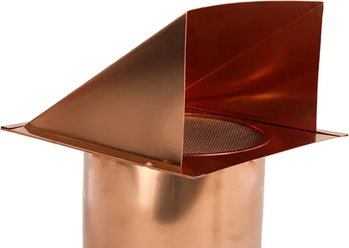 Vista 2 de Ventilación de pared con capucha de cobre con pantalla, utilizada para aplicaciones de admisión de aire, suministro de aire o escape
