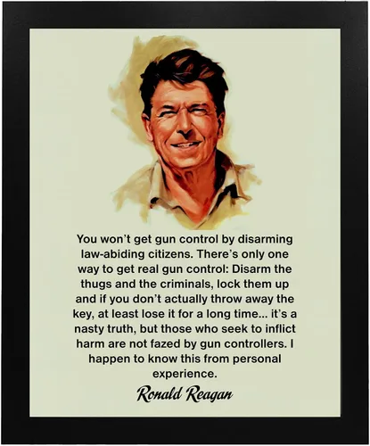 Vista 6 de AMERICAN LUXURY GIFTS Ronald Reagan Only One Way Quote - Arte de pared inspirador patriótico para oficina, cueva de hombre, aula, impresión sin