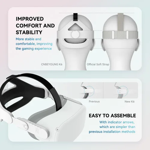 Vista 7 de CNBEYOUNG Correa de cabeza ajustable compatible con Quest 2, repuesto para Quest 2 Elite Strap Accesorios para mayor apoyo y comodidad en realidad
