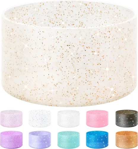Vista 12 de Vmini Funda protectora de silicona con purpurina tipo bota, compatible con vaso térmico Stanley de 20 a 40 onzas y botella de agua Hydro Flask de 12