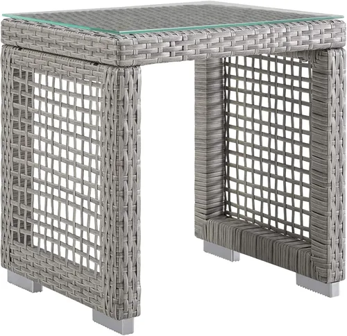Vista 4 de Modway Aura Piece - Juego de mimbre para exteriores, Moderno/Contemporáneo, gris gris