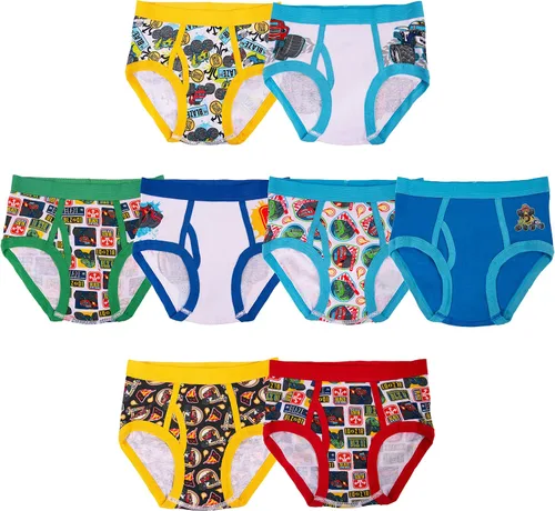 Vista 2 de Ropa interior con licencia para niños Mickey Mouse Blaze Cars Paw Patrol Marvel Toy Story paquete de 8 calzoncillos de tamaño para bebésniños