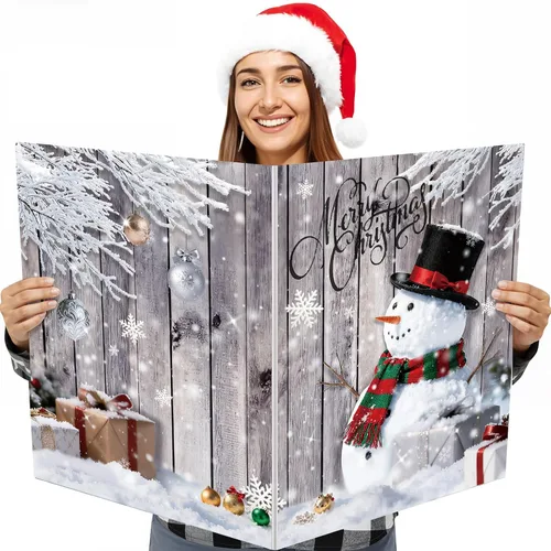 Vista 8 de Pasimy Tarjeta de felicitación de Navidad gigante de 25 x 16 pulgadas, tarjeta de felicitación de invierno gigante, libro de invitados grande