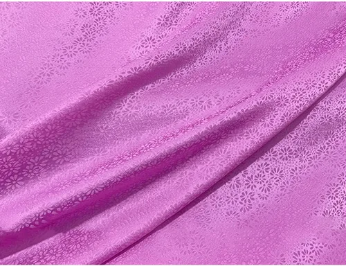 Vista 3 de BAWHO Mooie Jacquard Stof Simple Pink Mulberry Silk Satijn Schattig En Speelse Kleine Bloemenbloemen Patroondoek Voor Cheongsam -Jurken 114X50Cm