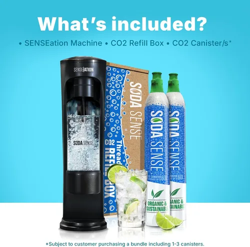 Vista 7 de SENSEation Máquina de Soda Gadgets de Cocina, Nuevos Artículos Esenciales para el Hogar - Juego de Máquina de Agua con Gas con 1 Cartucho de CO2