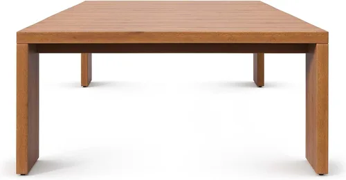 Vista 4 de Modway Tahoe - Mesa de centro rectangular de madera de acacia para exteriores en color natural, ideal como mesa de centro de jardín o mesa de porche