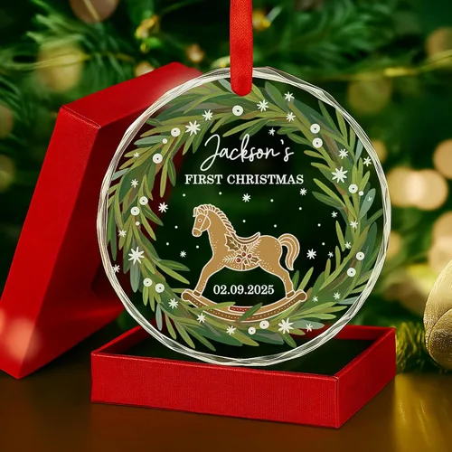 Vista 21 de Adorno personalizado de cerámica para la primera Navidad del bebé 2025 – Recuerdo navideño de copo de nieve personalizado con nombre, nuevo adorno