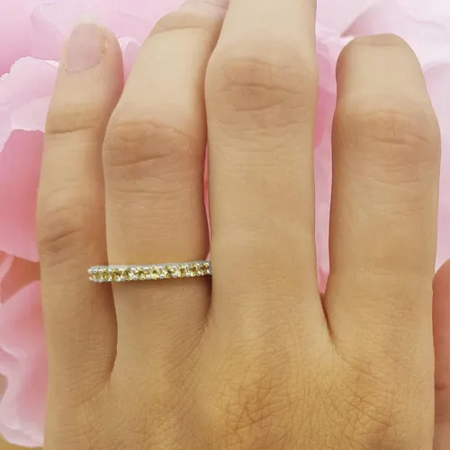 Vista 4 de Dazzlingrock Collection Anillo apilable de oro de 14 quilates de 1,00 quilates (quilates)