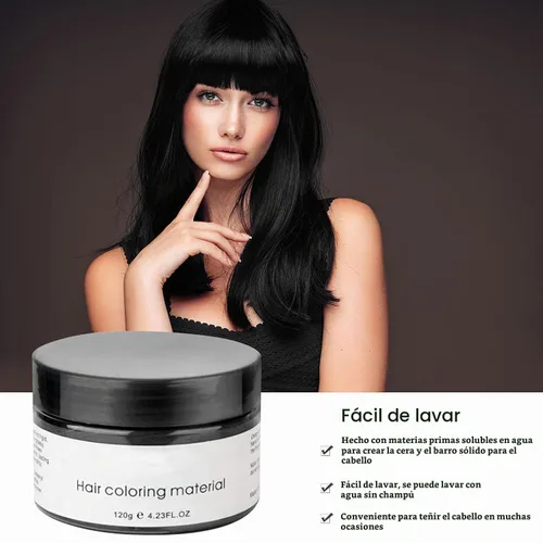 Vista 3 de Spray de color negro temporal para el cabello, 4.23 onzas, cera de color natural para el cabello, aerosol de color de cera lavable para el cabello
