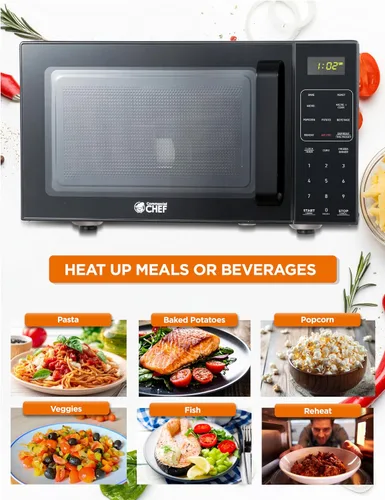 Vista 2 de Comercial Chef 5 en 1 Microondas de Encimera con Freidora de Aire Combo, Capacidad de 0.9 pies cúbicos, Microondas con Freidora de Aire, Horno