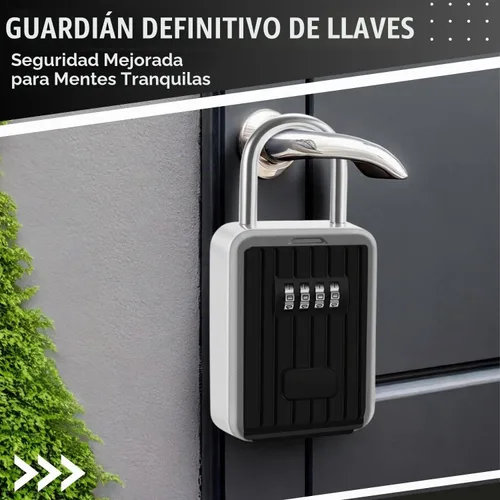 Vista 2 de Flexzion Caja de bloqueo de llaves – Caja de seguridad portátil para llaves al aire libre – Caja de bloqueo de combinación de código de 4 dígitos