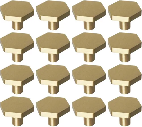 Vista 13 de RZDEAL Pomos de latón macizo de 1-1/10 pulgadas, pomo y tiradores hexagonales para cajones de tocador (10 unidades)