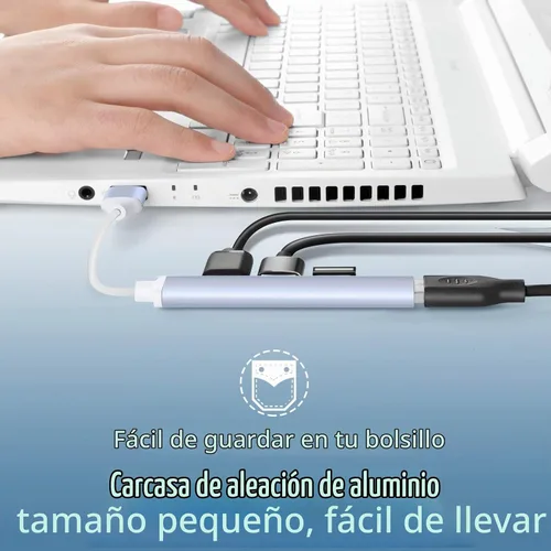 Vista 7 de Divisor de puerto USB de 4 puertos: expansor de puerto USB