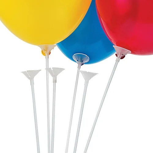 Vista 3 de 12 palos de plástico para globos, palos y tazas de 12 pulgadas de largo