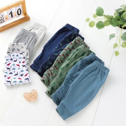 Vista 2 de Hakochia Pantalones para bebé para niños y niñas 100% algodón, suaves, cómodos, con amplio espacio para pañales, 0-36 meses