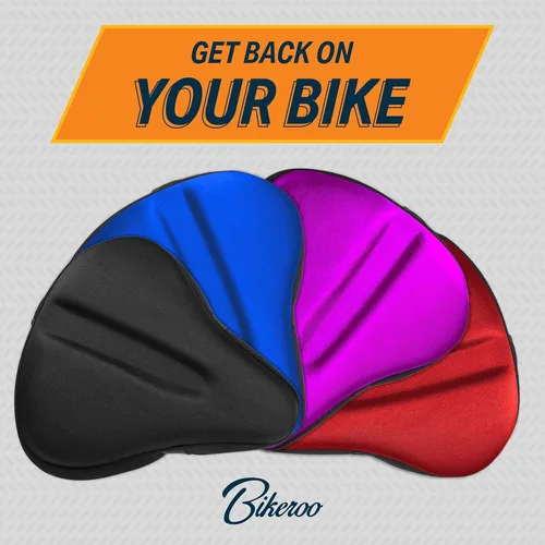 Vista 8 de Bikeroo Cojín Cómodo para Asiento de Bicicleta - Cubierta de Gel Acolchada para Ejercicio, Bicicletas de Montaña y Carretera, Ajuste Universal