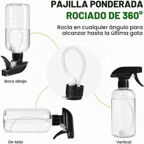 Vista 2 de Botellas pulverizadoras de 16 onzas, paquete de 2, pulverización de ángulo