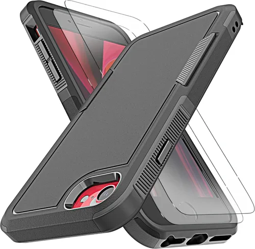 Vista 15 de YmhxcY Funda para iPhone SE 2022/2020, iPhone 8/7 con protector de pantalla integrado a prueba de caídas, 3 capas de cubierta duradera, a prueba
