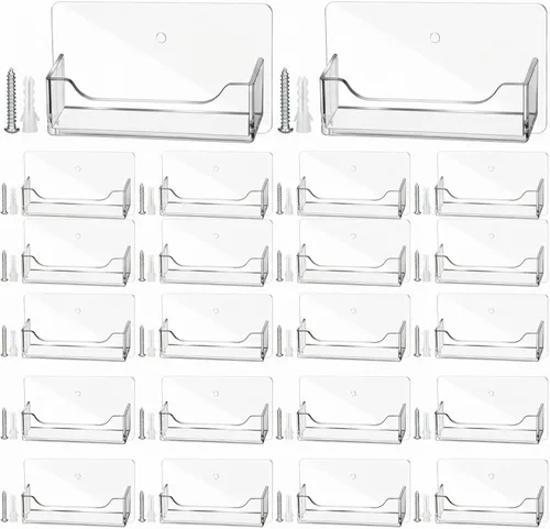 Vista 9 de Wesiti 1 soporte acrílico para tarjetas de visita de montaje en pared, soporte de plástico transparente para tarjetas de visita de oficina, soporte