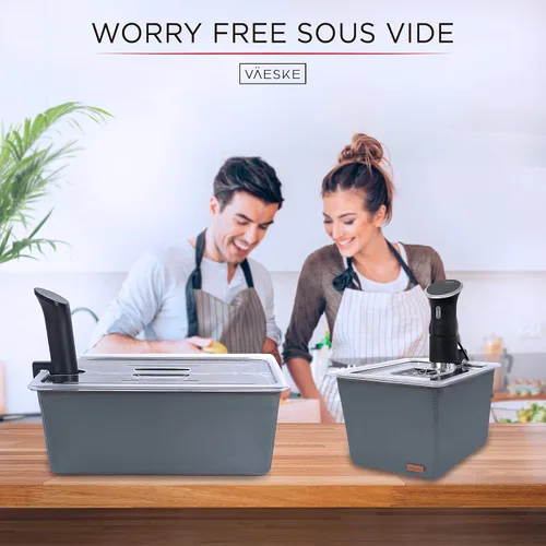 Vista 2 de Väeske Recipiente grande para Sous Vide con tapa y funda aislante Accesorios Sous Vide Compatible con cocinas Anova, Anova Nano, Joule, Instant