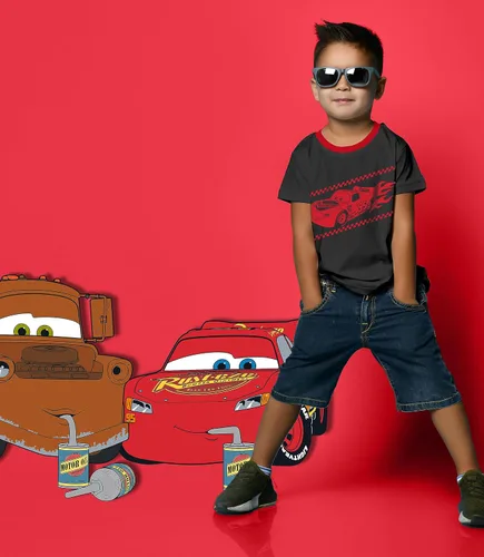 Vista 4 de Disney Camiseta gráfica Cars Lightning McQueen Pixar (juegos) Tow Mater Doc Cruz Finn Outfit Tee Niños Cumpleaños Ropa para niños