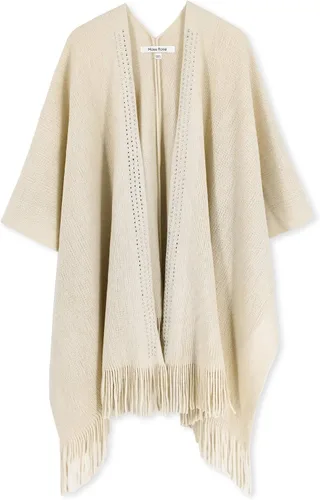 Vista 60 de Moss Rose Chal de viaje para mujer, capa tipo poncho de frente abierto para otoño e invierno