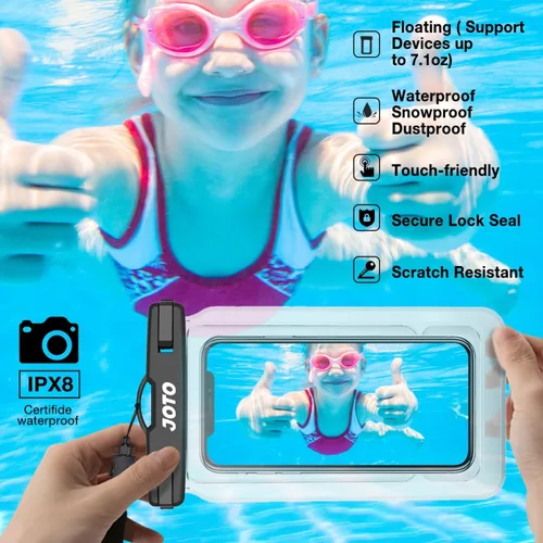 Vista 5 de JOTO Float - Bolsa impermeable flotante para teléfono celular, funda impermeable universal para iPhone 13 Pro Max 12 11 XS XR 8 7 Galaxy Pixel hasta