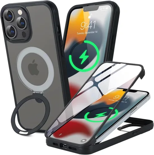 Vista 16 de Cavor Funda para iPhone 13 e iPhone 14, Compatible con Magsafe, Funda para iPhone 14 con Protector de Pantalla, Soporte Funda Protectora Magnética