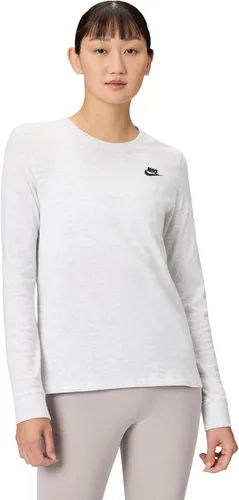 Vista 8 de Nike Sportswear Club - Camiseta de manga larga para mujer Negro/Blanco
