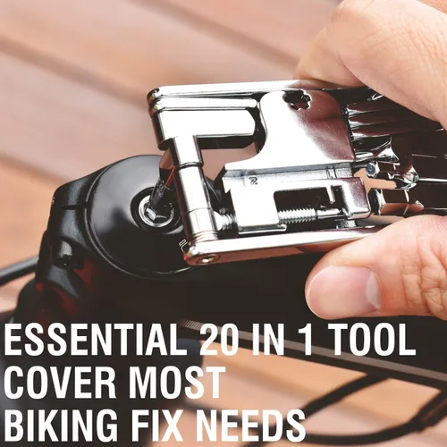 Vista 7 de MARQUE Multiherramienta para bicicleta 20 en 1, kit de herramientas multiherramientas MT20 para reparación de bicicletas de carretera y montaña.