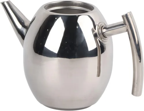 Vista 8 de Tetera de acero inoxidable con tetera para verter, tetera para oficina, hogar, estudio, hacer té o café (33.8 fl oz)