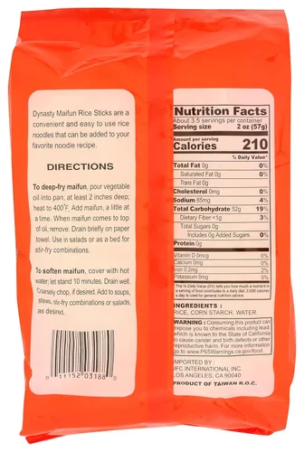 Vista 2 de Dynasty Palitos de arroz Maifan, 6.75 oz
