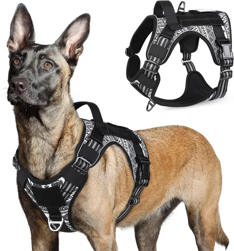 Vista 25 de rabbitgoo Arnés táctico para perros pequeños, chaleco de servicio militar sin tirones con asa y Molle, de fácil control para entrenar y caminar