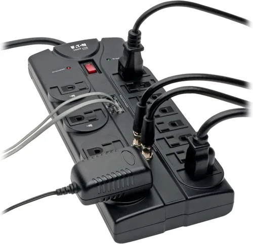 Vista 2 de Tripp Lite HDMI sobre kit para placas de pared extensoras dobles Cat5/Cat6, transmisor y receptor 2 12 enchufes + TEL/TV Negro